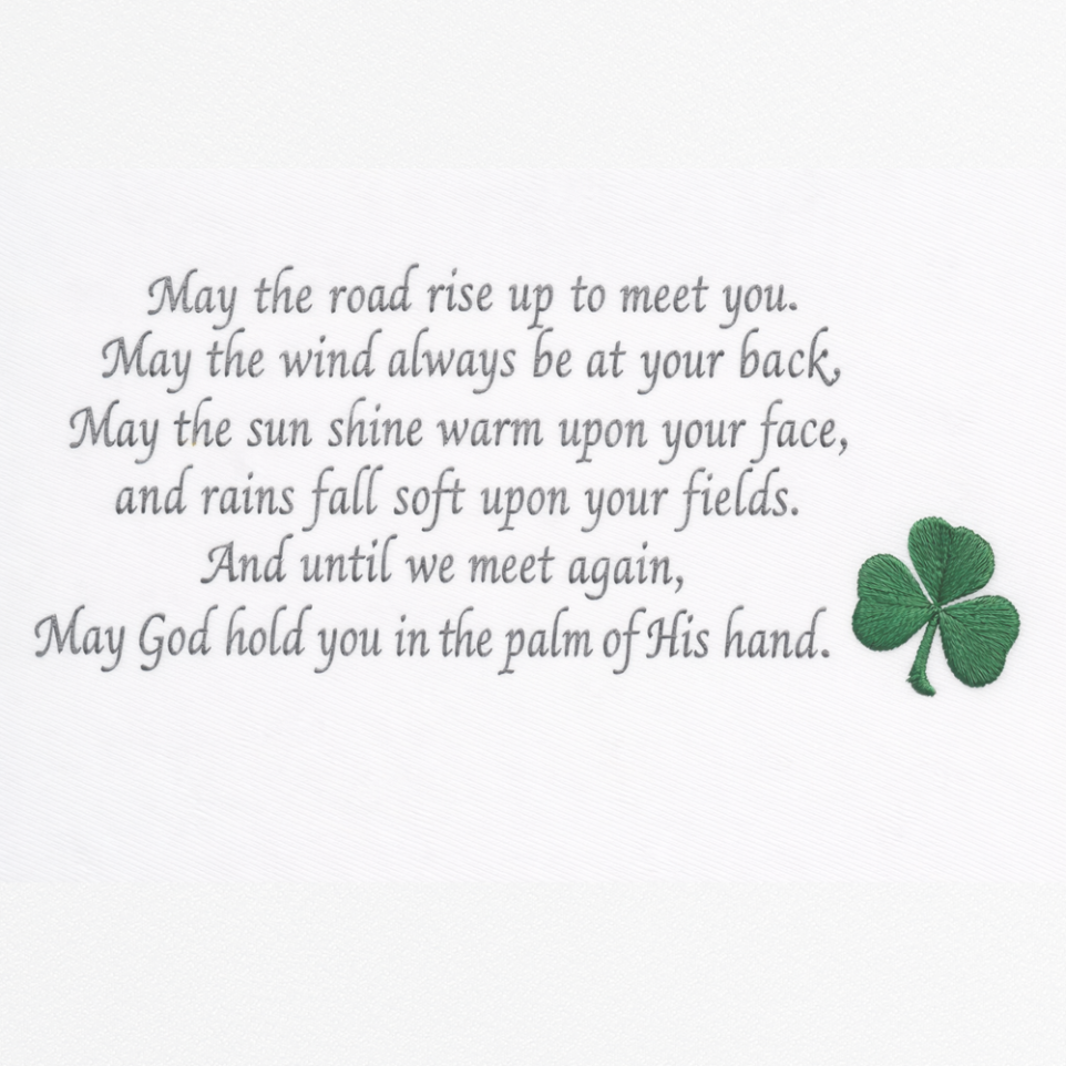 Irish Prayer Embroidery Design