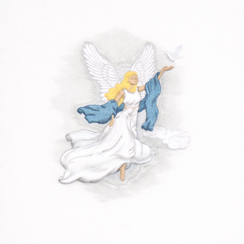 Angel with Clouds Embroidery Design