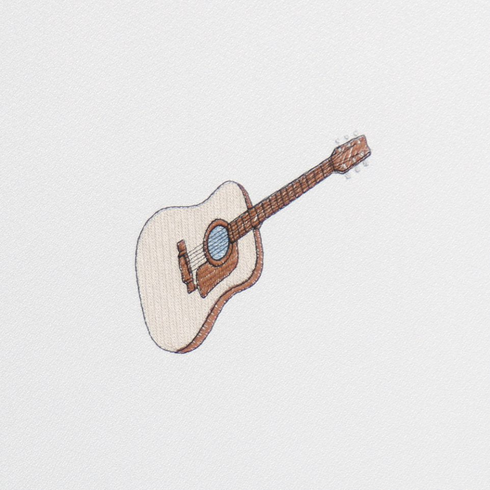 Acoustic Guitar Embroidery Design