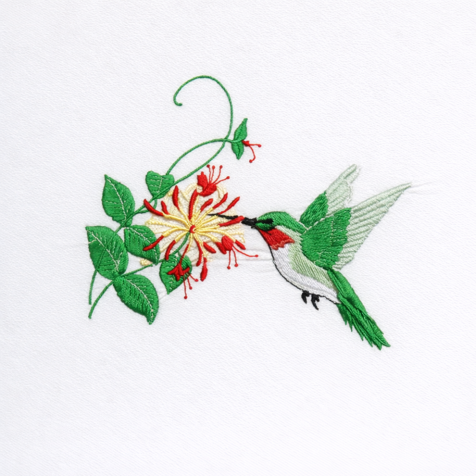 Hummingbird Embroidery Design
