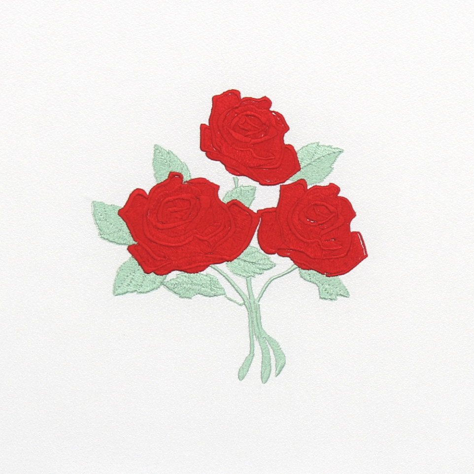 3 Stem Rose Embroidery Design